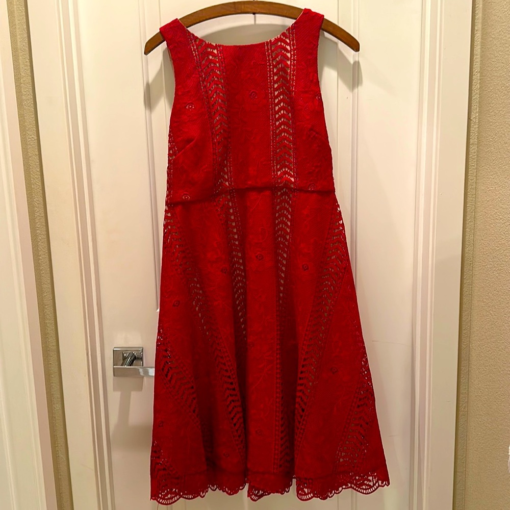 Anthropologie Georgia Red lace dress. Brand new, never worn